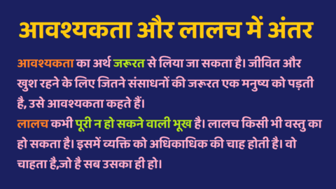 Avashyakata Aur Lalach Mein Antar