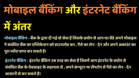 Mobile Banking Aur Internet Banking Mein Antar