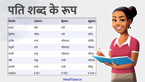 Pati Shabd Roop in Sanskrit