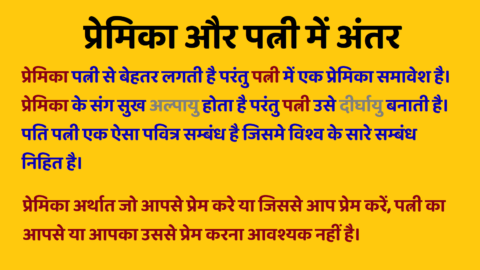 Premika Aur Patni Mein Antar
