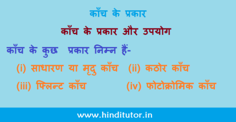 Kanch Ke Prakar -Types of Glass